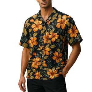Ralph Lauren Denim & Supply Mens Hawaiian Button Up Shirt Cotton Size XL